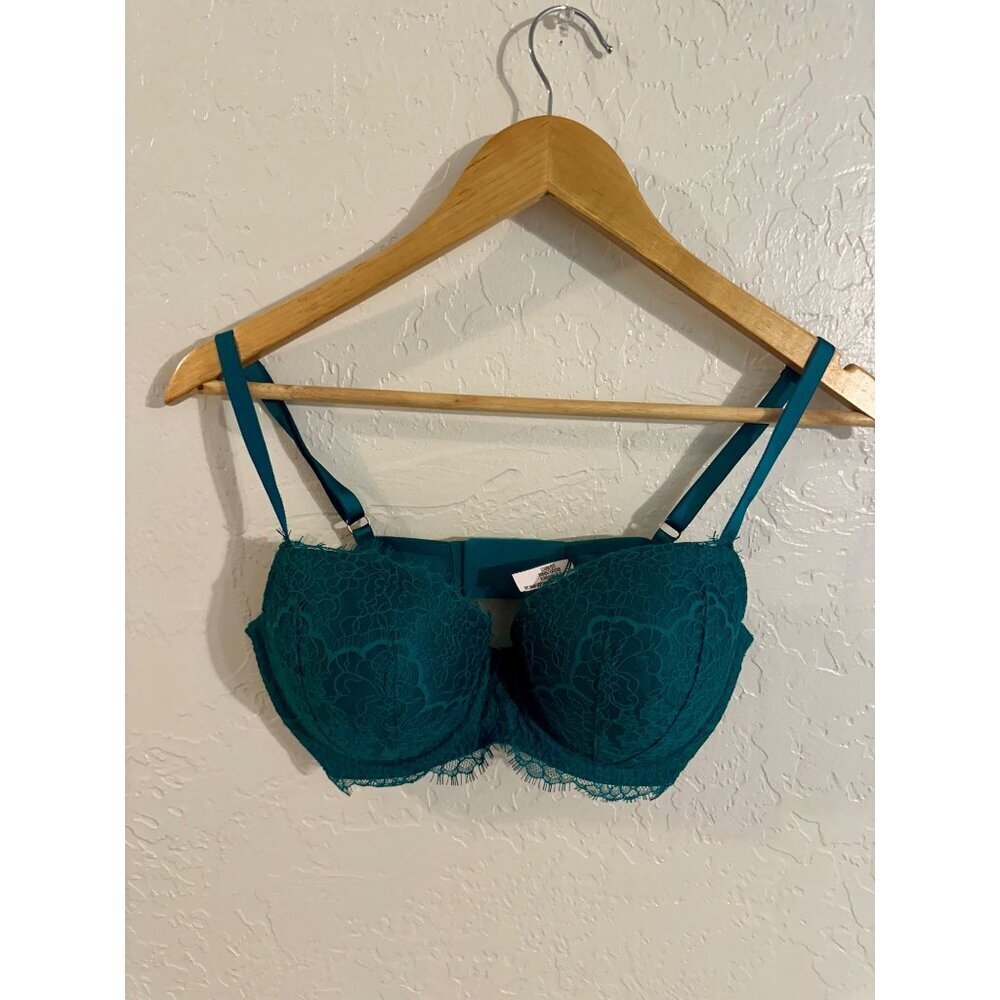 Y Victoria’s Secret Dream Angels Turquoise Lace Lined Demi Bra
